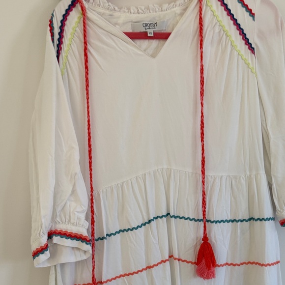 CROSBY by Mollie Burch White Dress with Colorful Accents - Picture 3 of 8